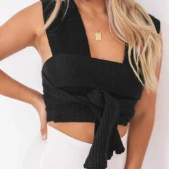 YH & Co (Chloe Yip) Madelynn Wrap - Black CLOTHING