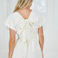 Evermore Fashion CLOTHING Braden Playsuit - White Floral