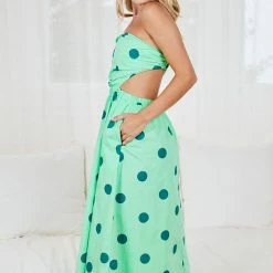 Pink Diamond Delany Dress - Green Polka 9 Pink Diamond Delany Dress - Green Polka