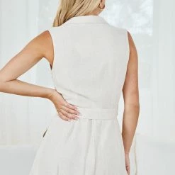 Desire CLOTHING Zaniya Playsuit - Beige