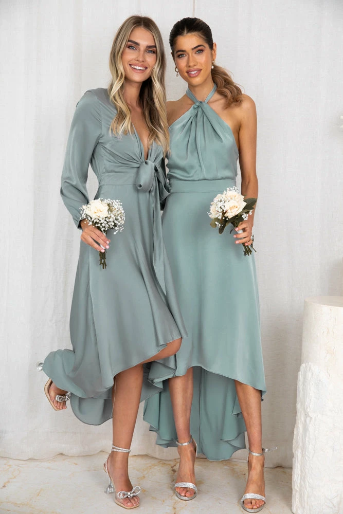 Esther Luxe Bryleigh Dress - Sage 6 Esther Luxe Bryleigh Dress - Sage
