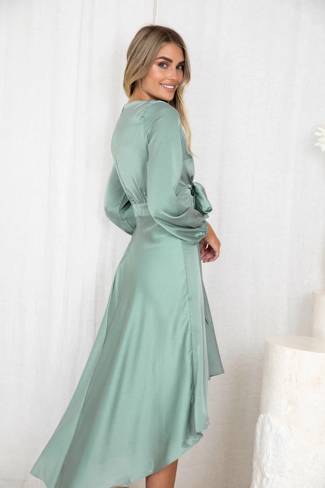 Esther Luxe Bryleigh Dress - Sage 4 Esther Luxe Bryleigh Dress - Sage