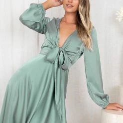 Esther Luxe Bryleigh Dress - Sage 10 Esther Luxe Bryleigh Dress - Sage