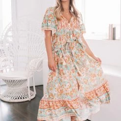 WeLove Fashion CLOTHING Marina Skirt - Turquoise Print