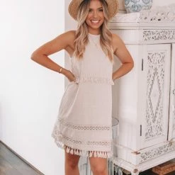 Sassy Hills Fashion CLOTHING Ariana Dress - Beige 8 Sassy Hills Fashion CLOTHING Ariana Dress - Beige