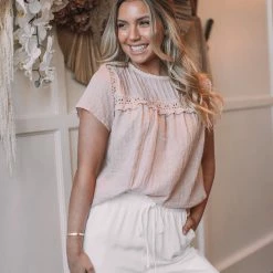 Rock Denim CLOTHING Hondura Top - Blush