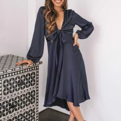 Esther Luxe Bryleigh Dress - Navy CLOTHING