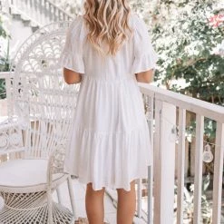 WeLove Fashion CLOTHING Cedar Dress - White