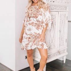 Willo Fashion Adelina Dress - White Print CLOTHING 10 Willo Fashion Adelina Dress - White Print CLOTHING