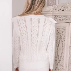 Miracle Fashion Nieva Jumper - White CLOTHING 11 Miracle Fashion Nieva Jumper - White CLOTHING