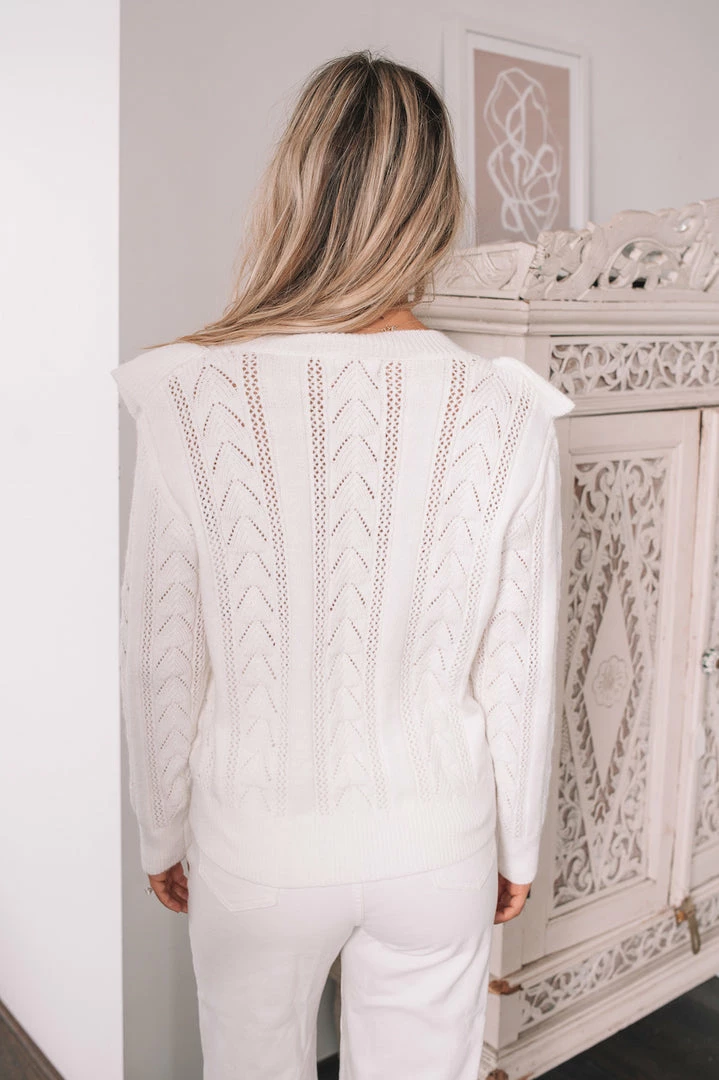 Miracle Fashion Nieva Jumper - White CLOTHING 5 Miracle Fashion Nieva Jumper - White CLOTHING