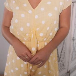 YH & Co (Chloe Yip) Gale Playsuit - Yellow Spot