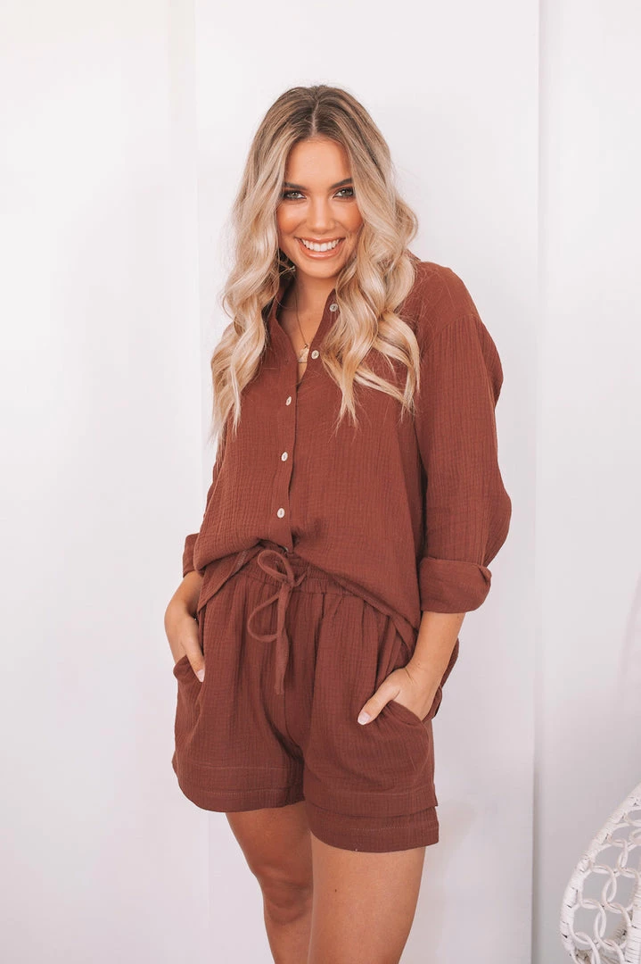 Pink Diamond Pisces Shorts - Chocolate CLOTHING 3 Pink Diamond Pisces Shorts - Chocolate CLOTHING