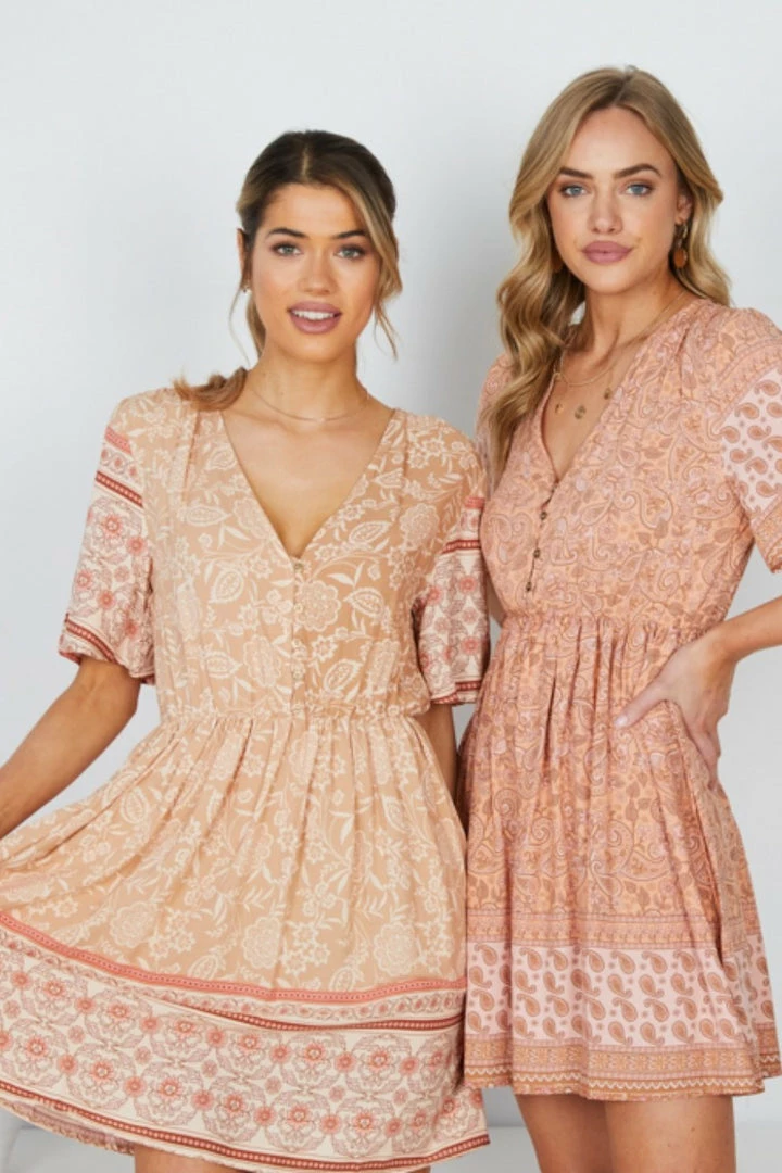 HQ Fashion Ricarda Dress - Brown Print 4 HQ Fashion Ricarda Dress - Brown Print