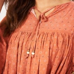 Rock Denim CLOTHING Frida Top - Rust Print