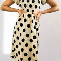 Reverse Evangeline Dress - Beige Spot CLOTHING