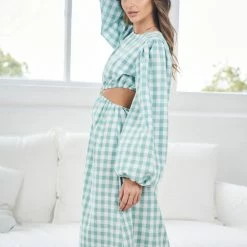Reverse Aletha Dress - Sage Gingham CLOTHING