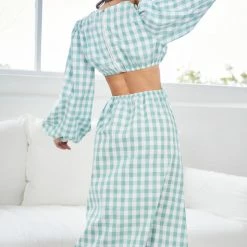 Reverse Aletha Dress - Sage Gingham CLOTHING