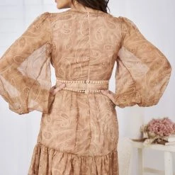 Sasha Clothing Kayley Dress - Tan Print