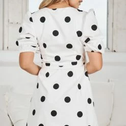 Wild Ginger CLOTHING Judi Dress - White Spot