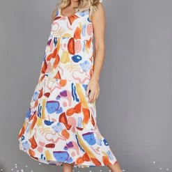 Style Box Kolour Dress - White Print CLOTHING