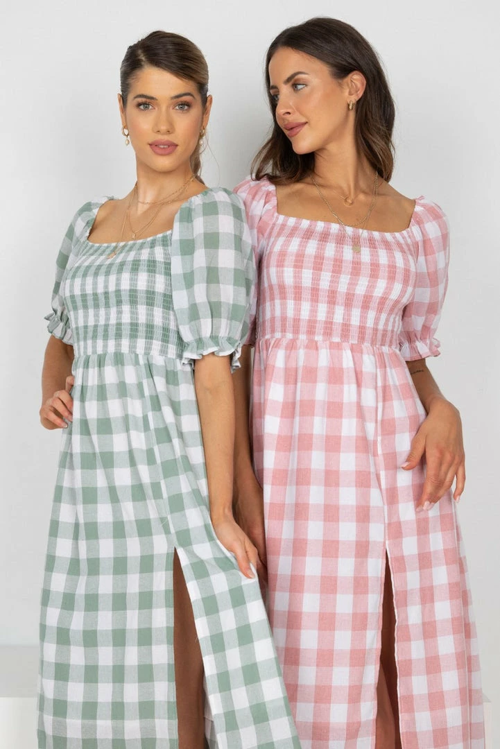 YH & Co (Chloe Yip) Lettice Dress - Pink Gingham 5 YH & Co (Chloe Yip) Lettice Dress - Pink Gingham
