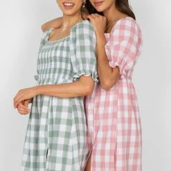 YH & Co (Chloe Yip) CLOTHING Lettice Dress - Sage Gingham