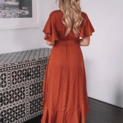 Style Box CLOTHING Farren Dress - Rust
