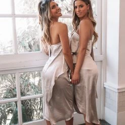 Esther Luxe Fleur Strapless Dress - Champagne