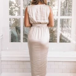 Esther Luxe Iris Dress - Champagne CLOTHING 11 Esther Luxe Iris Dress - Champagne CLOTHING