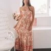 WeLove Fashion Bridget Dress - Apricot Print CLOTHING