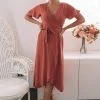Style Box Tended Dress - Rust CLOTHING