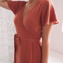 Style Box Tended Dress - Rust CLOTHING