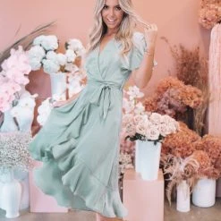 Esther The Label Farren Dress - Sage