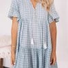 WeLove Fashion CLOTHING Deserae Dress - Blue Gingham 2 WeLove Fashion CLOTHING Deserae Dress - Blue Gingham