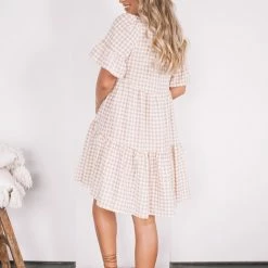 WeLove Fashion Deserae Dress - Beige Gingham