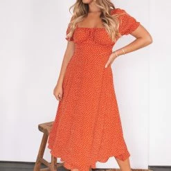 Style Box Maxie Dress - Rust Print
