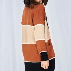 HQ Fashion Adelphie Cardigan - Chocolate Stripe