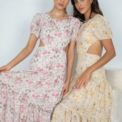 Evermore Fashion CLOTHING Gretel Dress - Yellow Floral