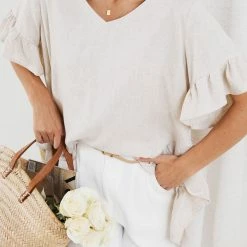 Miracle Fashion CLOTHING Kaleigh Top - Beige