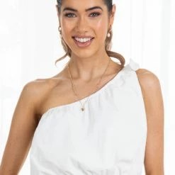 Pink Diamond CLOTHING Glenosa Top - White