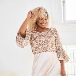 Miracle Fashion Suette Top - Beige Print 12 Miracle Fashion Suette Top - Beige Print