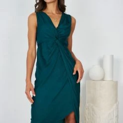 Evermore Fashion CLOTHING Aryana Dress - Emerald