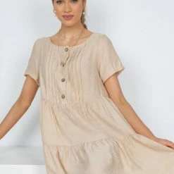 HQ Fashion CLOTHING Aviva Dress - Beige