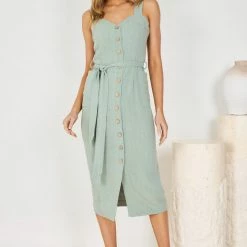 Desire Isadora Dress - Sage CLOTHING