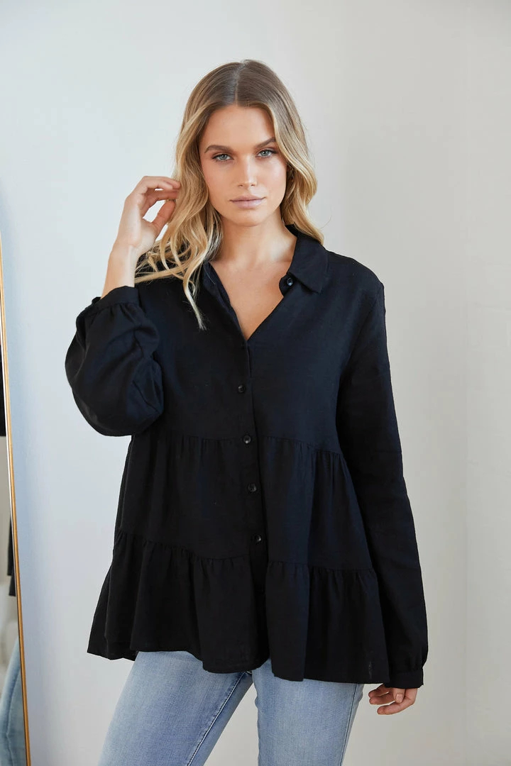 Miracle Fashion CLOTHING Abree Blouse - Black 3 Miracle Fashion CLOTHING Abree Blouse - Black