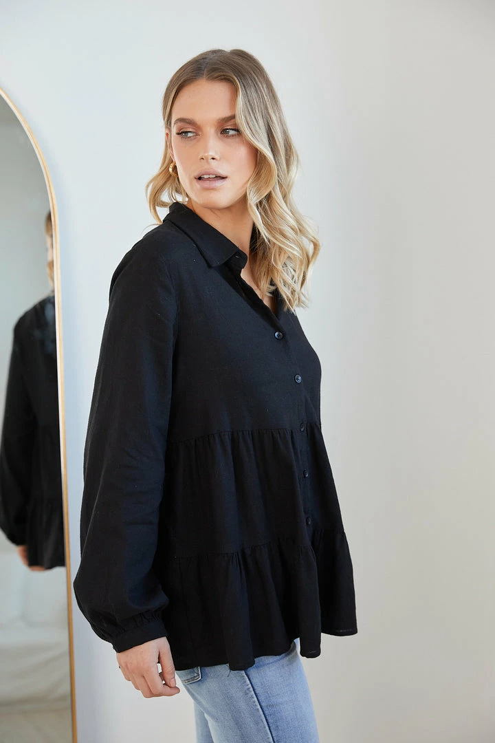 Miracle Fashion CLOTHING Abree Blouse - Black 5 Miracle Fashion CLOTHING Abree Blouse - Black