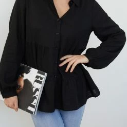 Miracle Fashion CLOTHING Abree Blouse - Black 12 Miracle Fashion CLOTHING Abree Blouse - Black