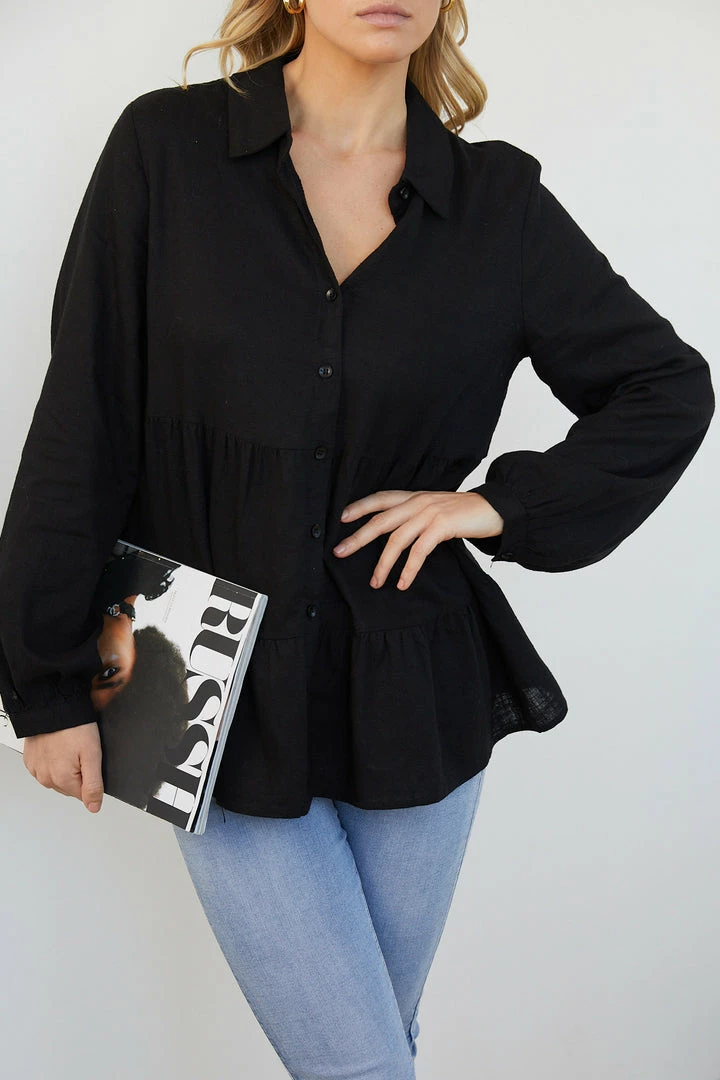 Miracle Fashion CLOTHING Abree Blouse - Black 6 Miracle Fashion CLOTHING Abree Blouse - Black