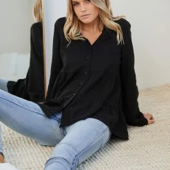 Miracle Fashion CLOTHING Abree Blouse - Black 14 Miracle Fashion CLOTHING Abree Blouse - Black